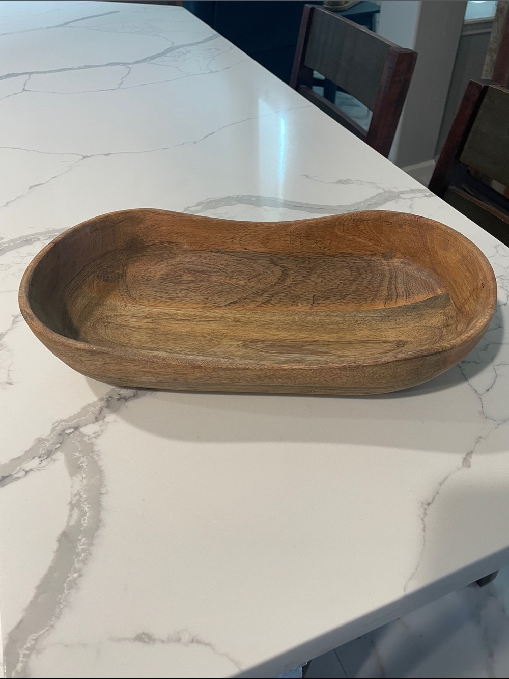 Natural Wood Dough Bowl - Brown